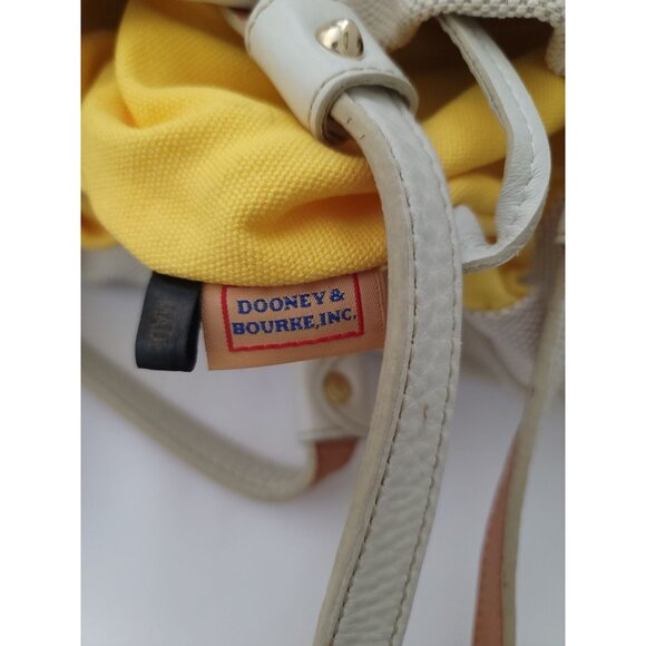 DOONEY & BOURKE Women's Cream Canvas Shopper Tote Bag Leather Handles - Picture 14 of 15